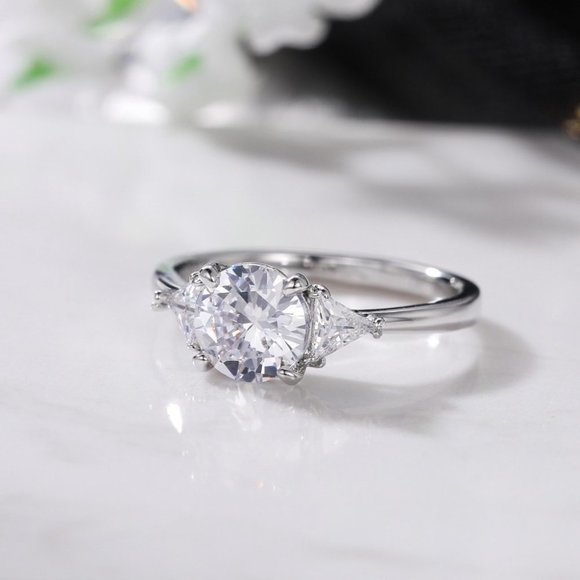 🔥OVAL CUT SILVER SOLITAIRE PROMISE WEDDING ENGAGEMENT RINGS, K762 - Picture 6 of 7